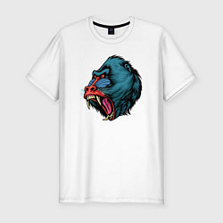 Футболка slim-fit Mandrill monkey, цвет: белый