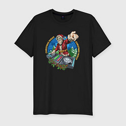 Футболка slim-fit Christmas night dj, цвет: черный