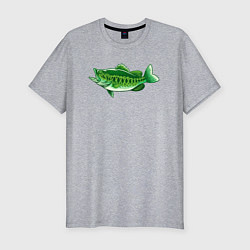 Мужская slim-футболка Зелёная рыбка
