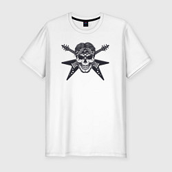 Футболка slim-fit Skull rock, цвет: белый