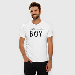 Футболка slim-fit Its a boy phrase, цвет: белый — фото 2