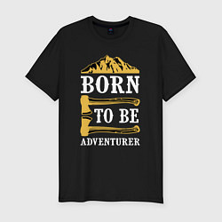 Футболка slim-fit Born to be adventurer, цвет: черный