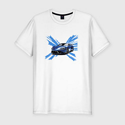 Мужская slim-футболка Синий спорткар