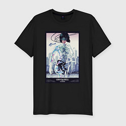 Футболка slim-fit Motoko in camouflage, цвет: черный