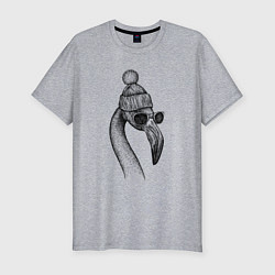 Мужская slim-футболка Фламинго модный