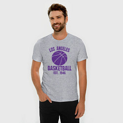 Футболка slim-fit Basketball Los Angeles, цвет: меланж — фото 2