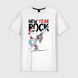 Футболка slim-fit New year - rock, цвет: белый