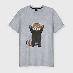 Мужская slim-футболка Im big and scary красная панда
