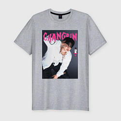 Футболка slim-fit Changbin Rock Star Stray Kids, цвет: меланж