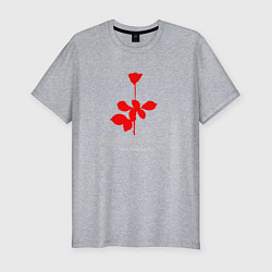 Мужская slim-футболка Depeche Mode - Violator rose logo