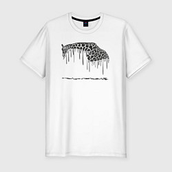 Мужская slim-футболка Чернильный жираф