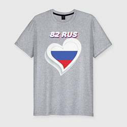 Мужская slim-футболка 82 регион Республика Крым