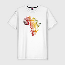 Футболка slim-fit Цветная зебра, цвет: белый