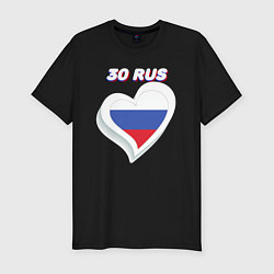 Футболка slim-fit 30 регион Астраханская область, цвет: черный