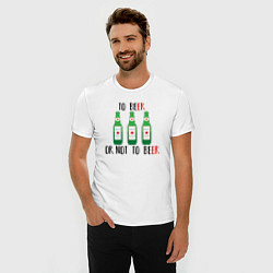 Футболка slim-fit Пива или нет, цвет: белый — фото 2