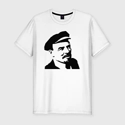 Футболка slim-fit Ленин в кепке, цвет: белый
