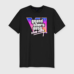 Футболка slim-fit Gta 6 vice city, цвет: черный