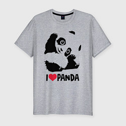 Мужская slim-футболка I love panda