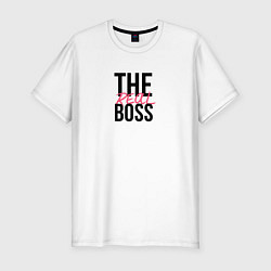 Футболка slim-fit The real boss, цвет: белый