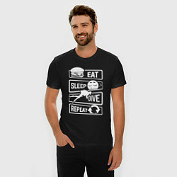 Футболка slim-fit Еда сон дайвинг, цвет: черный — фото 2