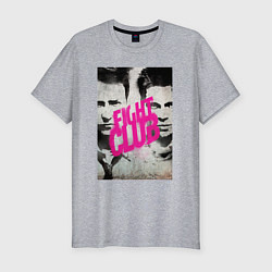 Мужская slim-футболка Fight club - pink title