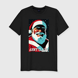Мужская slim-футболка Arnold Schwarzenegger - Santa Claus
