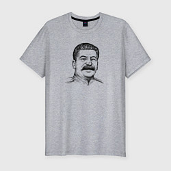 Мужская slim-футболка Сталин улыбается