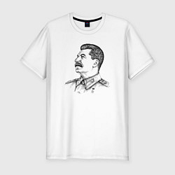 Футболка slim-fit Профиль Сталина, цвет: белый