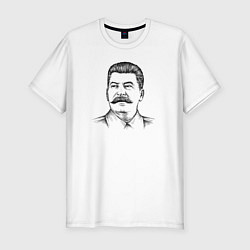 Футболка slim-fit Сталин анфас, цвет: белый