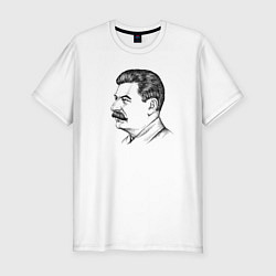 Футболка slim-fit Сталин в профиль, цвет: белый