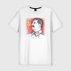 Футболка slim-fit Профиль Сталина СССР, цвет: белый