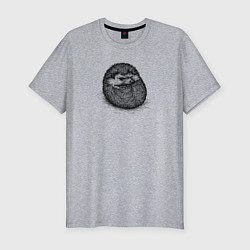 Футболка slim-fit Ежик суровый, цвет: меланж