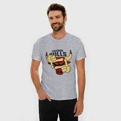 Футболка slim-fit Bulls logo with hands, цвет: меланж — фото 2