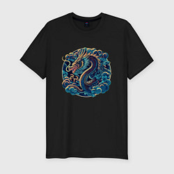 Футболка slim-fit Dragon - irezumi art, цвет: черный