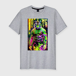 Футболка slim-fit Dude tiger - neon, цвет: меланж