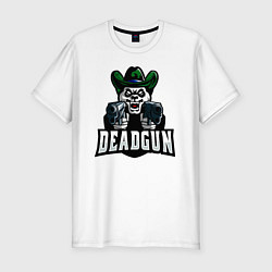 Мужская slim-футболка Панда с двумя пистолетами
