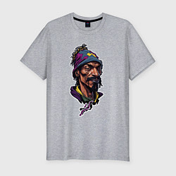Мужская slim-футболка Snoop dogg head
