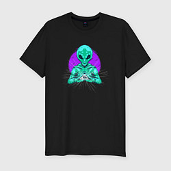 Футболка slim-fit Инопланетянин с масонским знаком, цвет: черный