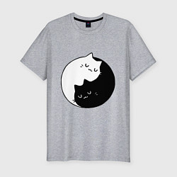 Футболка slim-fit Кошачий ин янь, цвет: меланж