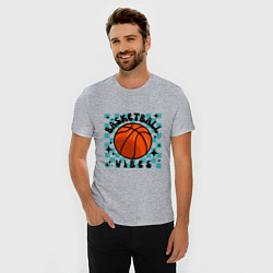 Футболка slim-fit Basketball vibes, цвет: меланж — фото 2