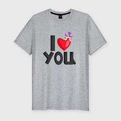 Футболка slim-fit I love you Lavinia cоllection, цвет: меланж