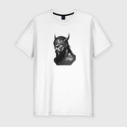 Футболка slim-fit Портрет сурового викинга, цвет: белый