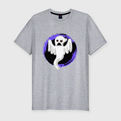 Футболка slim-fit Мультяшное привидение, цвет: меланж