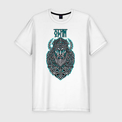 Футболка slim-fit Славянский бог один тату, цвет: белый