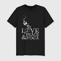 Мужская slim-футболка Любовь мир йога