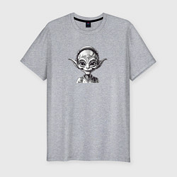 Футболка slim-fit Добрый пришелец, цвет: меланж