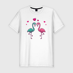 Футболка slim-fit Flamingo love, цвет: белый