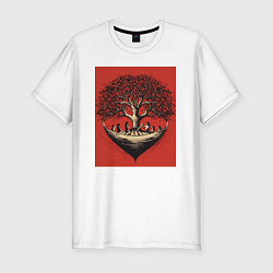 Футболка slim-fit Love tree, цвет: белый