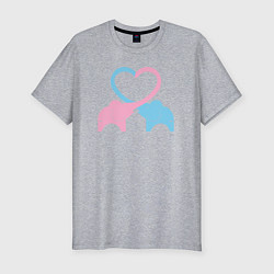 Футболка slim-fit Elephants love, цвет: меланж