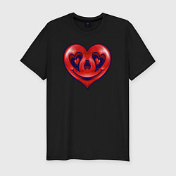 Футболка slim-fit Smiling heart, цвет: черный